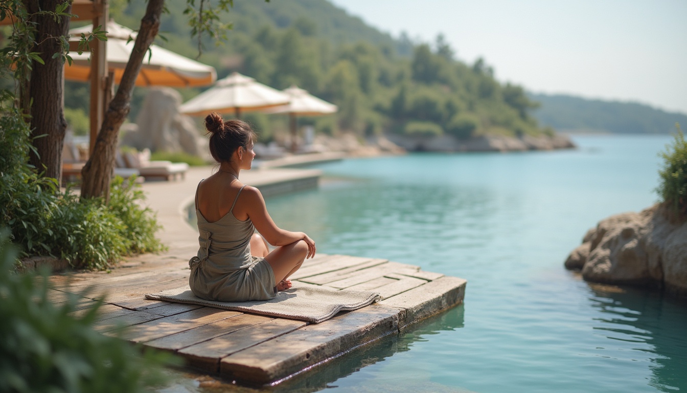 O persoană navighează pe un site lifestyle pe laptop, înconjurată de elemente care simbolizează diverse aspecte ale vieții